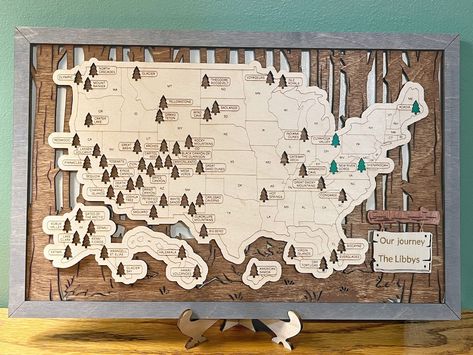 Custom US National Parks Travel Map National Park Tracker - Etsy National Park Office Decor, National Park Tracker, Mountain Office, Us National Parks Map, Us Travel Map, Usa Travel Map, National Park Map, Pin Display, National Parks Map