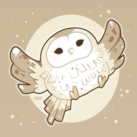 Snow Owl Drawing, Troubled Birds, Barn Owl Drawing, Cute Owl Drawing, Owl Doodle, Blue Drawings, Funny Owls, Snow Owl, Owls Drawing