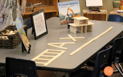 Simple Literacy Provocations - Fairy Dust Teaching Shape Provocations, Provocations Preschool, Reggio Literacy, Literacy Provocations, Play Provocations, Construction Preschool, Reggio Provocations, Teacher Pants, Alphabet Tree