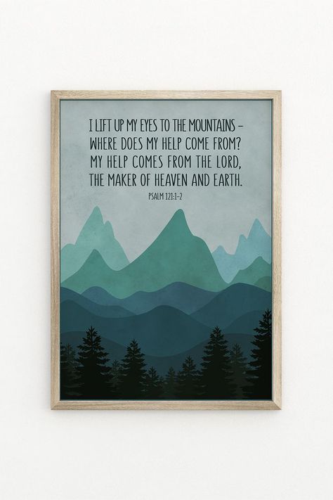 I lift up my eyes to the mountains - where does my help come from? My help comes from the Lord, Psalm 121:1-2 I Lift My Eyes To The Mountains, Psalm 121 1 2, Bujo Quotes, Origami Letter, Scripture Painting, Bible Verse Painting, Scripture Gift, Psalm 121, Memory Crafts