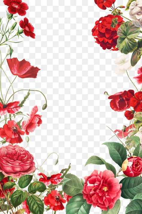 Red Flower Frame Background, Flower Border Png, Wedding Background Wallpaper, Happy Diwali Wallpapers, Diwali Wallpaper, Flower Frame Png, Vintage Decorations, Png Illustration, Flowers Frame