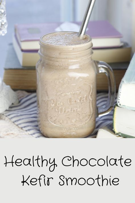 This easy Healthy Chocolate Kefir Smoothie is full of good fats, protein, and probiotics to start your day right. This recipe is simple and easy to follow and helps you to get a great breakfast into your children. Make it the night before for convenience or in the morning. Chocolate Kefir Smoothie, Chocolate Kefir, Kefir Breakfast, Kefir Smoothie, Pumpkin Custard, Bark Recipe, Healthy Homemade Recipes, Healthy Chocolate, Breakfast Smoothie