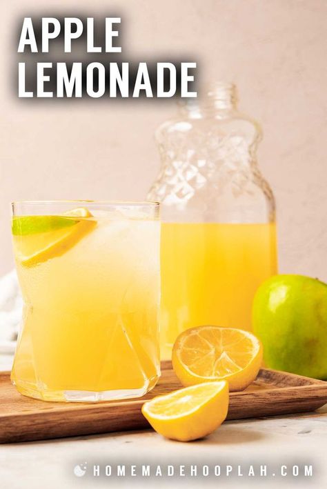 Apple Lemonade, Lemon Juice Recipes, Spiked Lemonade, Apple Drinks, Cool Autumn, Autumn Weather, Green Apples, Homemade Lemonade, Lemonade Recipes