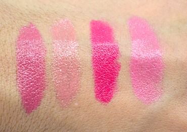 Clinique Pop Lip Color + Primer swatches - Plum, Nude, Punch and Sweet Pop Clinique Pop Lipstick, Pop Lipstick, Clinique Pop, Lipstick Swatches, Makeup Swatches, Gloss Lipstick, Lip Colour, Lip Color, Beauty Make Up