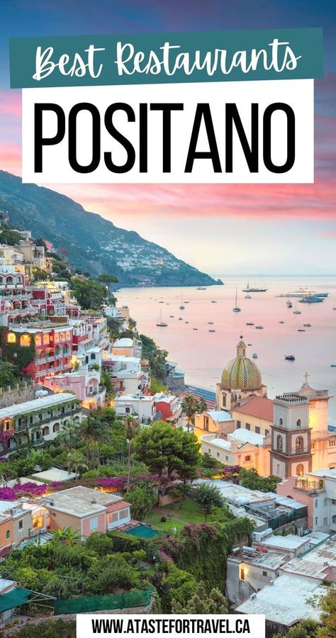 View of restaurants, hotels and historic buildings of Positano Italy. Positano Restaurants With A View, Positano Italy Restaurants, Le Sirenuse Positano, Positano Restaurants, Amalfi Coast Restaurants, Trendy Cocktails, Positano Restaurant, Italy Adventure, Positano Hotels