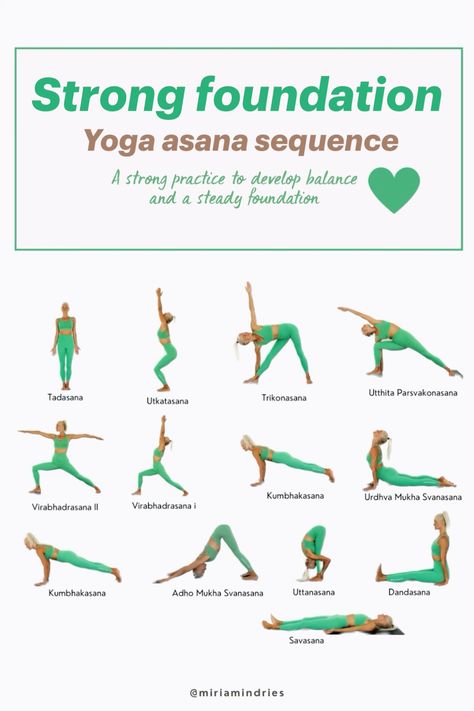 A strong yoga practice to develop balance and a steady foundation. 💚 #yoga #yogaposes #yogateacher #yogaflow #Embodied #Practice #Unleashing #Somatic #Through #Guide #Home #Workout #Within #the #Yoga #Wisdom Hata Yoga, Yoga Workout Routine, Yoga Teacher Resources, Yoga Information, Yoga Routine For Beginners, Poses For Beginners, Happy Yoga, Energy Yoga, Yoga Guide