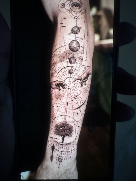 Mens Forearm Tattoos Sleeve, Mathematical Tattoo, Conceptual Tattoo, Scientific Tattoo, Fibonacci Tattoo, Family Tattoo Ideas, Geometric Tattoo Sleeve Designs, Word Tattoo Ideas, Science Tattoo