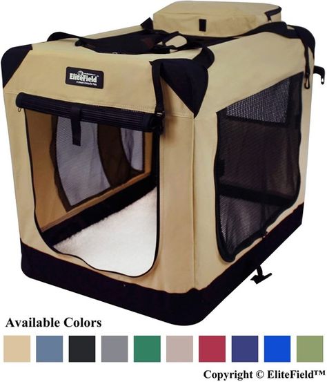 EliteField 3-Door Folding Soft-Sided Pet Carrier Crate – Sintra the Cat Collapsible Dog Crate, Plastic Dog House, Door Folding, Flea And Tick Spray, Dog Kennel Cover, Cool Dog Houses, Large Dog Crate, Crate Cover, Pet Kennels