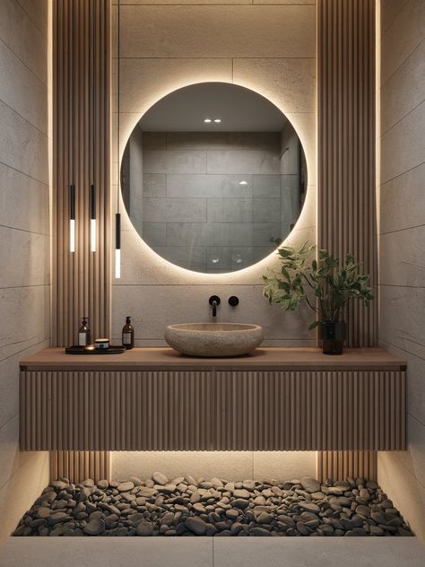 #homedecor, #interiordesign, #homedesign, #decor inspiration Guest Toilet Ideas Small Modern, Luxury Powder Room, Powder Room Lighting, Contemporary Powder Room, Washroom Design, Powder Room Design, Toilet Design, Bathroom Inspiration Decor, Modern Bathroom Design