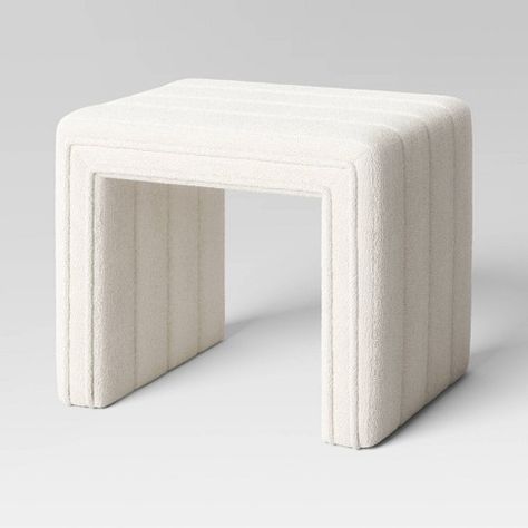 Channel Tufted Boucle Ottoman Cream/Gray - Threshold™ Boucle Ottoman, Ottoman Square, White Ottoman, Rectangle Ottoman, Accent Ottoman, Tufted Ottoman, Ottoman Stool, Upholstered Ottoman, Pouf Ottoman