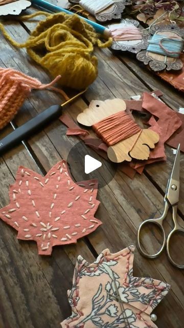 4 likes, 0 comments - littlestampstore on October 9, 2024: "More autumnal leaves but this time I’m quilting them using thrifted fabric, felt backing and some embroidery thread. 🍁�🍄🍂". Fall Inspiration, Autumn Inspiration, Autumn Fall, Embroidery Thread, Quilting, Thread, Felt, Embroidery, Fabric