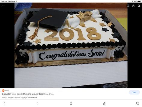 Graduation Sheet Cake Ideas High School, Black And Gold Sheet Cake, Graduation Sheet Cake Ideas, Graduation Sheet Cakes, Sheet Cake Ideas, White Sheet Cakes, College Graduation Cakes, Full Sheet Cake, Pastel Rectangular