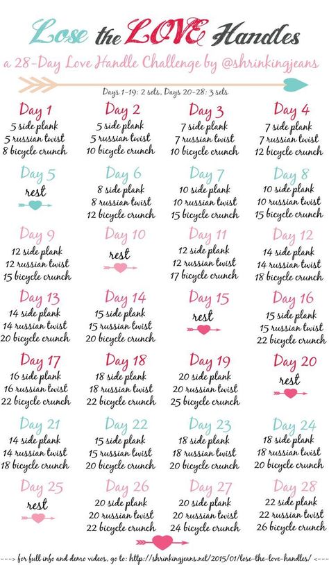 Love Handles Challenge, Handle Workout, Workout Morning, Workout Fat Burning, Fit Girls Guide, Pilates Videos, Love Handle Workout, 30 Day Fitness, Workout Calendar