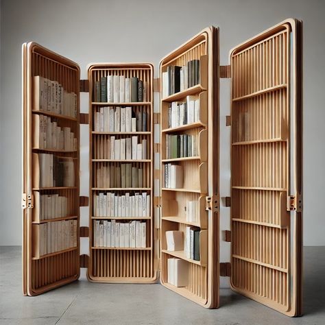 Folding Bookshelf, Movable Book, Bookshelf Design, Bookshelves, Bookcase, Shelves