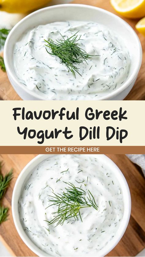 Indulge in a delicious snack with this creamy Greek yogurt dill dip recipe. Perfect for dipping vegetables, pita chips, or even spreading on sandwiches. Made with simple ingredients and bursting with fresh flavors, this dip is sure to become a go-to favorite for any gathering or solo snacking session. Whether you're hosting a party or just looking for a healthier alternative to traditional dips, this easy-to-make recipe will satisfy your craving for something tasty and satisfying. Ww Dips Greek Yogurt, What To Make With Plain Greek Yogurt, Healthy Dill Dip, Pita Chip Dip, Dip For Pita Chips, Greek Yogurt Dip Recipes, Ranch Dip With Greek Yogurt, Healthy Greek Yogurt Dip, Yogurt Dill Dip