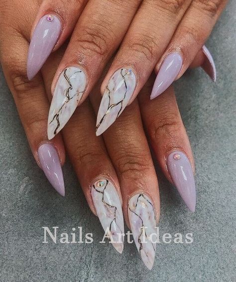 Lilac Marble Nails, Classy Short Nails, Nail Marble, Lilac Marble, Ombre Nail Art Designs, Orange Nail Designs, Nails Art Designs, Nails Chrome, Lilac Nails