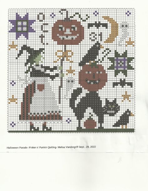 Good Morning Sweetie, Halloween Cross Stitch Charts, Halloween Cross Stitch, Autumn Cross Stitch Patterns, Fall Cross Stitch, Free Cross Stitch Charts, Halloween Parade, Halloween Cross Stitch Patterns, Cross Stitch Freebies