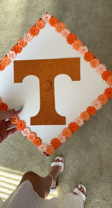 Utk Grad Cap, Tennessee Graduation Cap, Clemson Grad Cap, Tennessee Vols Grad Party, Graduation Cap Designs Orange, Ut Austin Grad Cap, University Of Tennessee Sorority, Grad Caps Decorated, Tennessee Vols Crafts