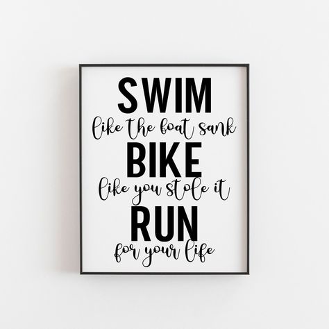 Gifts For Triathletes, Swim Bike Run, Bike Run, Grad Party, Grad Parties, Wall Art Gift, Triathlon, Art Gift, Birthday Gift