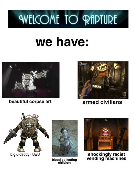 #videogames #gaming #ps #gamer #playstation #games #xbox #game #nintendo #videogame #twitch #xboxone Bioshock Memes, Bioshock Aesthetic, Rapture Bioshock, Bioshock Collection, Bioshock 1, Gamer Cosplay, Bioshock Game, Bioshock Cosplay, Bioshock Art