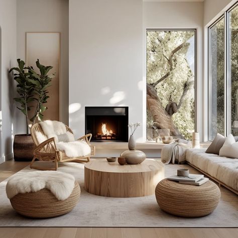 Lounge Scandinavian Style, Organic Shaped Furniture, Nordic Living Room Inspiration Scandinavian Interiors, Organic Modern Living Room Decor Ideas, Scandi Living Room Decor, Scandinavian Living Room Nordic Style, Eco Style Interior, Eco Friendly Living Room, Modern Scandinavian Interior Design