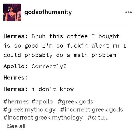 Hermes X Apollo, Apollo X Hermes, Apollo And Hermes, Hermes And Apollo, Hades Greek Mythology, Greek Memes, Greek Mythology Humor, Greek Pantheon, Greek Mythology Gods