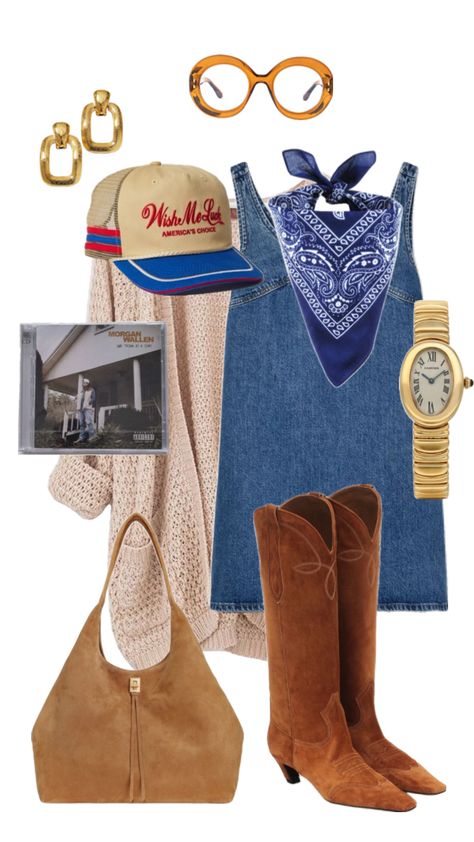 OOTD for a country concert or music festival #fashion #outfitinspo #outfit #concertoutfits Summer Vintage Outfits, Traje Cowgirl, Estilo Cowgirl, Trajes Country, Looks Country, Music Festival Fashion, Rodeo Outfits, Nashville Outfits, Country Concert Outfit