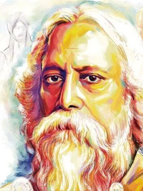 Rabindranath Tagore Paintings, Tagore Paintings, Partition Of Bengal, Rabindranath Tagore Jayanti, Beautiful Verses, Education In India, Nobel Prize In Literature, Rabindranath Tagore, Gallery Of Modern Art