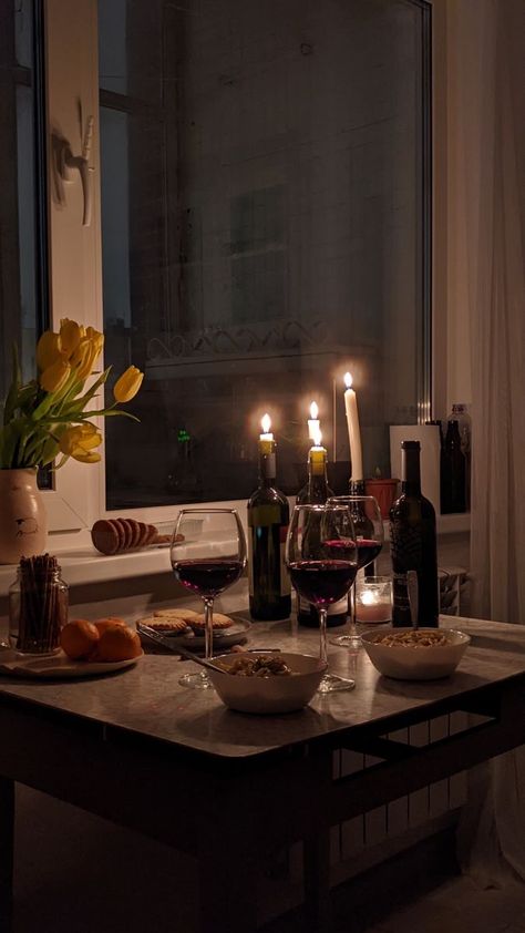 Dinner Date Night At Home, Date Night At Home, Dream Dates, Date Night Dinners, Dinner Decor, Wine Candles, Wine Dinner, Night At Home, Dinner At Home