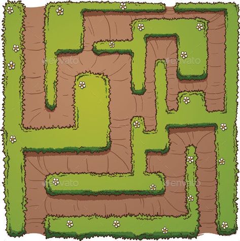 Hedge Maze by memoangeles | GraphicRiver Labyrinth Ideas, Maze Drawing, Flower Hedge, Hedge Maze, Camera Clip Art, Capas Minecraft, Labyrinth Design, Maze Design, Maze Puzzles