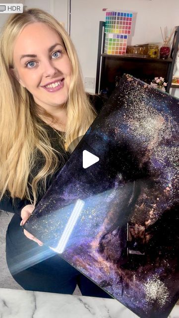 Resin_Jules Julia Newton on Instagram: "🌌 Resin Jules Galaxy Wall Art 🌌

Print used my own Twinkle Tints pigment powders and Aurora pigment powders to create this beautiful set of galaxy inspired wall art. 

Here’s a little bit of the process, I need to find the right light to properly show them off and photograph them for you guys. 

I will be working on a new set very soon 😍 

I used 5 coats of @mouldd_resin in total 😅 they are heavy. The gloss and high shine makes them so beautiful / albeit hard to picture around the 15,000 windows I have in my studio hehe. 

I hope you enjoy this 🌌 

#Resinjuleswallart #artbyjules #resinbyjules #resinjulesmade #reels #explorepage #makers #artprocess #reelsinsta #processvideo #processart #making #createcommune #createtocreate #resin #resincanvas #r Galaxy Wall Art, Windows Me, Right Light, Pigment Powder, Process Art, New Set, Wall Art Print, Wall Art Prints, Art Print