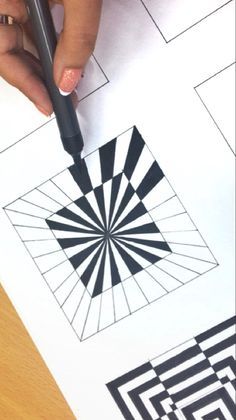 Drawing Ideas Illusions, Optical Illusions Art Step By Step Easy, Illusion Drawing Ideas, Optical Illusions Art Step By Step, Op Art Step By Step, Illusion Art Creative, Visual Illusion Art, Optical Illusions Art Drawing, Illusion Art Drawing Simple