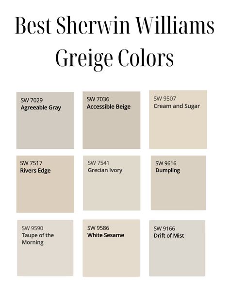 Best Sherwin Williams Greige, Sherwin Williams Greige Colors, Griege Paint, Sherwin Williams Greige, Best Greige Paint, Best Greige, Sherwin Williams Paint Neutral, Taupe Paint Colors, Beige Paint Colors