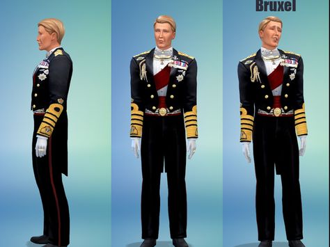 King Formal Tuxedo - bruxel Royalty Clothes, Royalty Clothing, Prince Suit, Male Suit, King Dress, Sims 4 Male Clothes, Bright Outfit, Sims Medieval, Royal Clothes