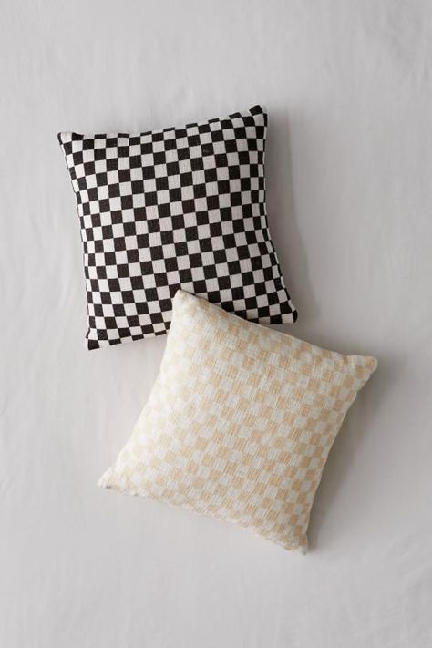 Checkerboard Throw Pillow | Urban Outfitters Australia Funky Mirrors, Chicago Apartment, Object Design, Walla Walla, Unique Mirrors, House Things, Nyc Apartment, Sheepskin Rug, Woven Throw