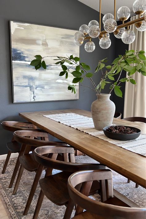 Rectangle Dining Table Decor, Brown Dining Room Table, Dining Table Decor Modern, Extra Long Dining Table, Dining Table Decor Everyday, Dining Table Decor Centerpiece, Rectangle Dining Room Table, Rectangle Kitchen Table, Dark Wood Dining Table