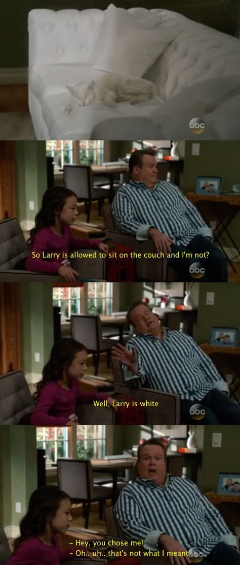 Funny Memes So Larry is allowed to sit on the couch and I'm not?... Haley Modern Family, Modern Family Funny, Modern Family Quotes, Family Funny, Tv Quotes, Family Moments, Family Quotes, Modern Family, Best Tv