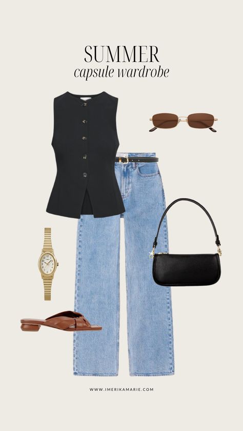 New Outfit Ideas 2024 Summer, Regal Outfits Casual, Style Inspo 2024, Summer Vest Outfits For Women, Brussels Outfit Summer, Womens Capsule Wardrobe, Old Money Capsule Wardrobe Summer, Summer Wardrobe 2024, Summer 2024 Fashion