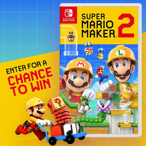 WIN- Super Mario Maker 2 (Nintendo Switch) Nintendo Switch Super Mario, Super Mario Maker 2, Nintendo Switch System, Super Mario 3d, Switch Games, Switch Nintendo, Maker Game, Mario Kart 8, Mario Games