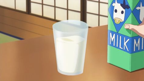 Japanese Milk Aesthetic, Milk Reference, Anime Meals, Anime Cinematography, Anime Milk, Anime Drinks, Anime Foods, Food Anime, Drink Icon