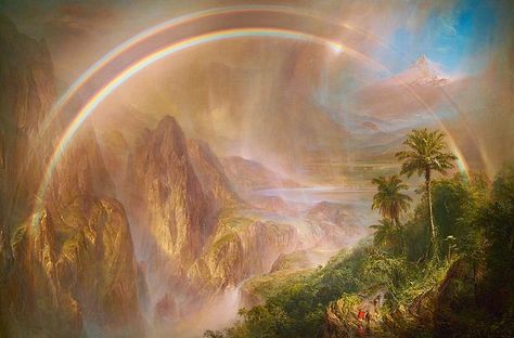 Frederic Church, Frederic Edwin Church, Victorian Flowers, Art District, Flower Landscape, Magical Art, Rainy Season, Dreamy Art, Pretty Art