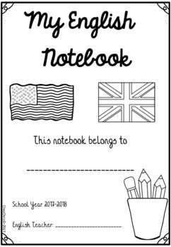 [FREE]Copybook / Notebook front page 2017-2018 English Notebook Cover Ideas, English Notebook Cover, Esl English, English Posters, English Activities, Classroom Language, Kids Learning Activities, Magic Book, Letter Recognition