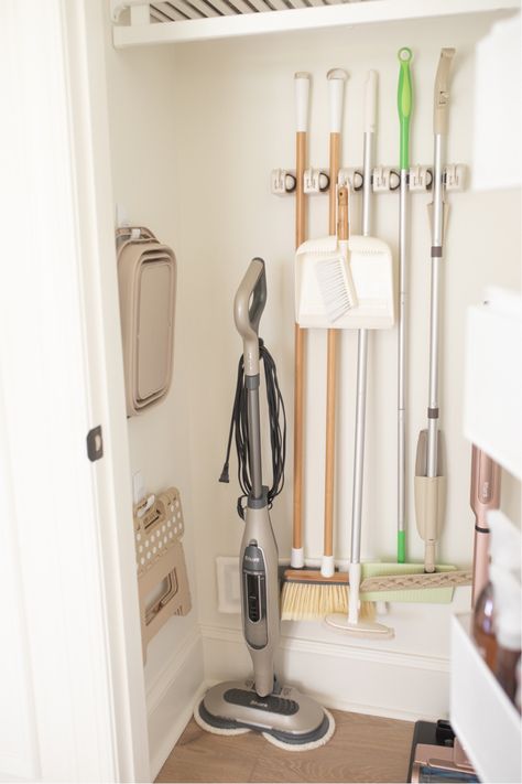 Cleaning Closet Organization, Teresa Caruso, Utility Closet, House Organisation, Apartment Organization, Cleaning Closet, Hus Inspiration, Home Organisation, Hem Design