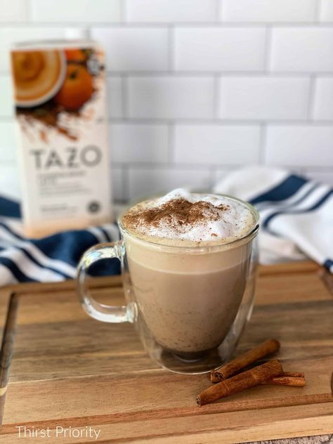 The Easiest Tazo Pumpkin Spice Chai Latte Recipe Chia Latte Recipe, Tazo Chai Tea Latte Recipe, Pumpkin Spice Chai Latte Recipe, Pumpkin Spice Chai Latte, Tazo Chai Tea, Tazo Chai, Hot Chai Tea, Pumpkin Spice Chai, Pumpkin Chai Tea