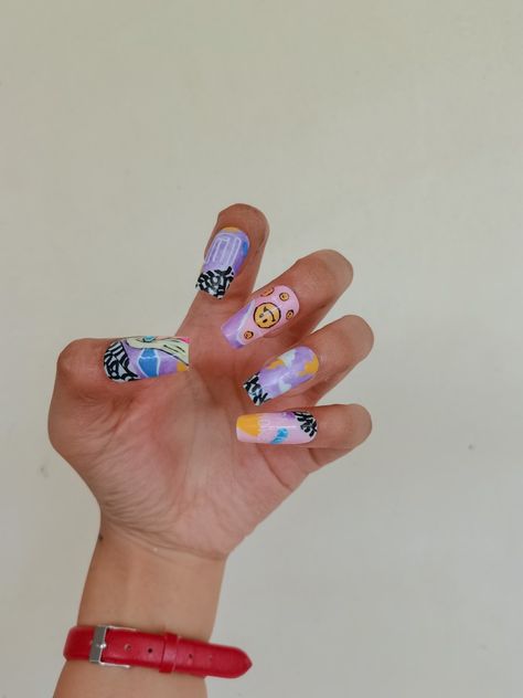 Paramore Nail Art, Paramore Nails, Paramore After Laughter, Funky Nails, Paramore, Nail Ideas, Nail Inspo, Gel Nails, Nail Designs