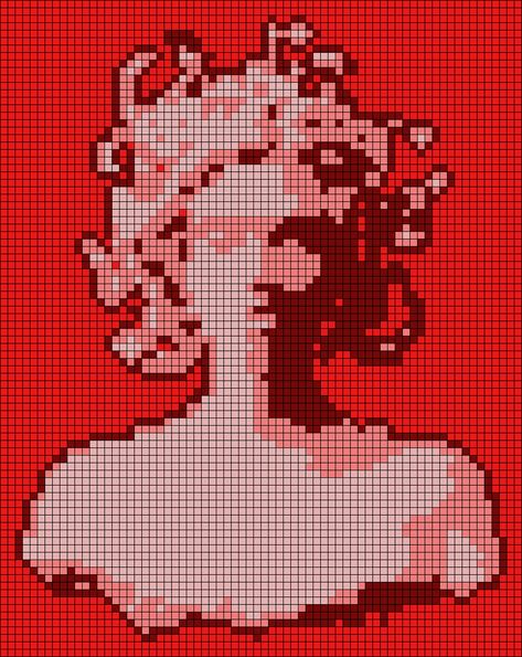 Alpha pattern #139169 variation #285041 | BraceletBook Greek Mythology Crochet, Medusa Alpha Pattern, Alpha Patterns Tarot Cards, Cross Stitch Woman, Crochet Alpha Pattern, Gothic Alpha Pattern, Medusa Cross Stitch Pattern, Mythology Cross Stitch, Graph Crochet