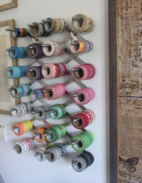 Washi Tape Storage, Ribbon Organization, Tape Storage, Ribbon Storage, Scrapbook Storage, Scrapbook Organization, Dream Craft Room, Craft Room Design, 카페 인테리어 디자인