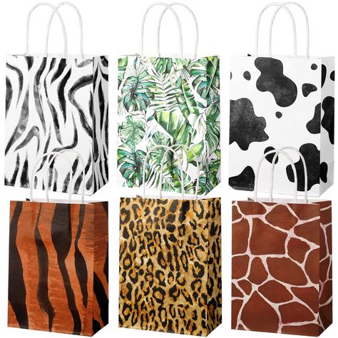 PRICES MAY VARY. Jungle Safari Goodie Bags Set: you will get 24 pieces safari goodie bags with handles, designed with various animals print patterns, very suitable for jungle party gifts or snacks, and adequate quantities are enough to meet your different needs Material and Size: these jungle theme gift bags are made of quality and thick kraft paper with paper handles, which are safe and sturdy to use, no peculiar smell and look adorable; Each safari treat bag is about 5.91 x 8.27 x 3.15 inches/ Woodland Animals Party Favors, Safari Themed Party, Jungle Party Favors, Safari Party Favors, Woodland Animals Party, Animal Party Favors, Birthday Goodie Bags, Safari Theme Party, Safari Jungle