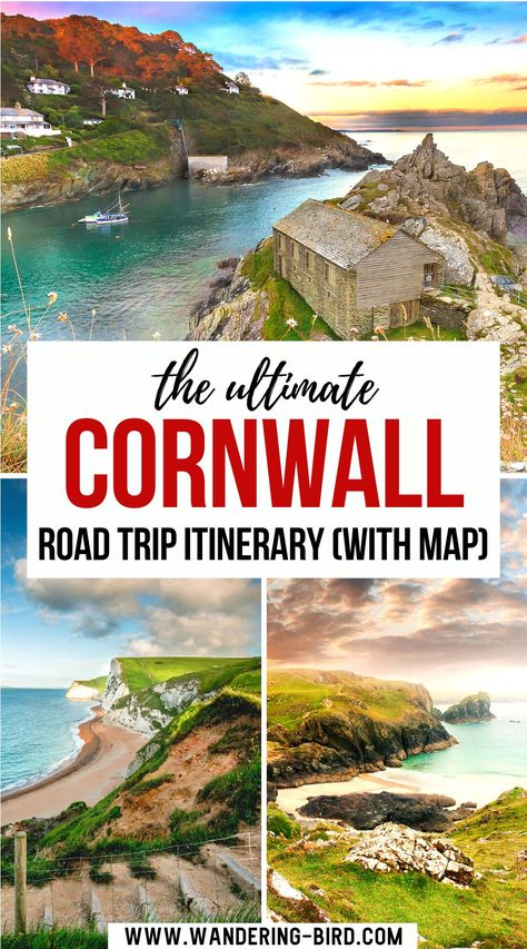 The Ultimate Cornwall Road Trip Itinerary (with map) Cornwall Outfit Ideas, Tintagel Castle, Things To Do In Cornwall, England Travel Guide, European Road Trip, Road Trip Places, Road Trip Europe, Cornwall England, Trip Itinerary