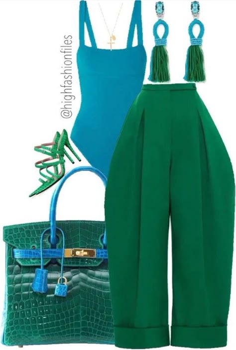 Green Stylish Outfit, Emerald Green On Black Women, Fashion Design Clothes 2023, Shades Of Green Outfits For Black Women, Summer Dress Date Night Outfit, Green And Blue Outfit Black Women, Green Dressy Outfits, Green Corset Outfit Black Women, Cardi B Green Outfit